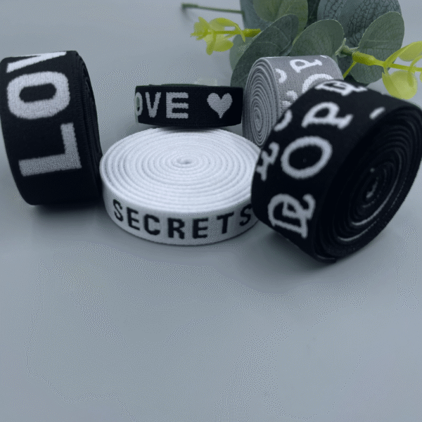 Wholesale 12mm 20mm High Elastic Nylon Spandex Waistband Elastic Band Custom Jacquard