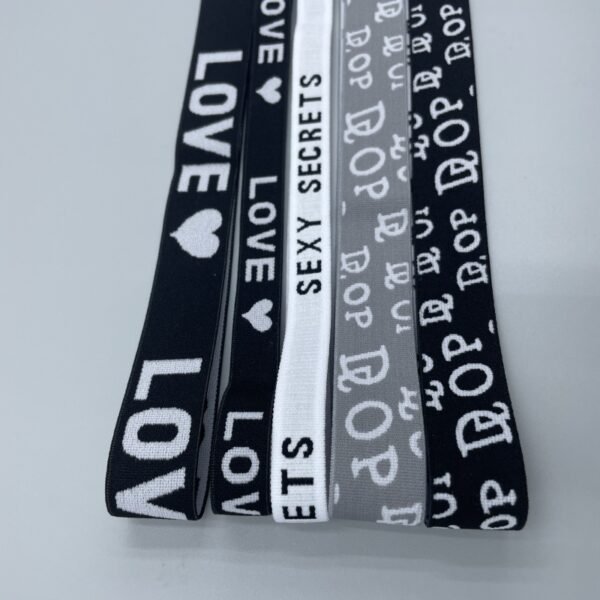 Wholesale 12mm 20mm High Elastic Nylon Spandex Waistband Elastic Band Custom Jacquard