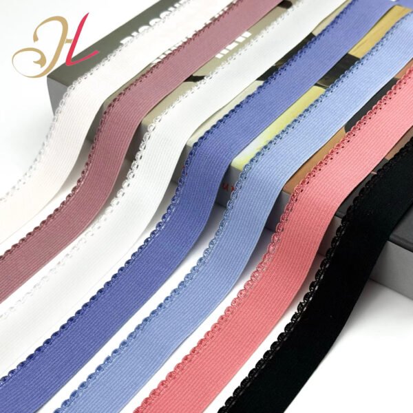 Shantou Elastic Factory Customizes 2.1cm Colored Light Fiber Crescent Lace Elastic Band