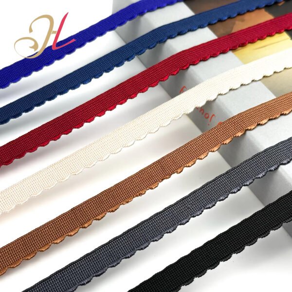 Shantou Elastic Factory Wholesale Customized Color 1.2cm Flat Crescent Polyester Elastic Band