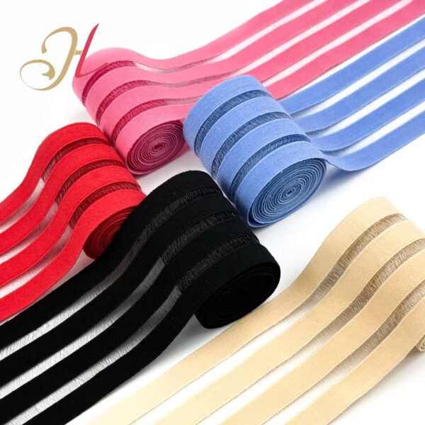 Shantou Elastic Band Factory Wholesale High Elastic 4 Rows 50mm Fish Silk Elastic Band