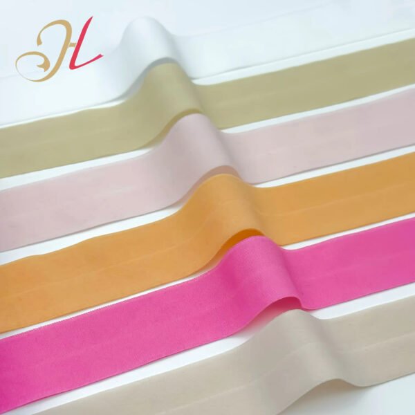 Shantou Elastic Factory Custom 10-55mm Soft Underwear Elastic Band Nylon Spandex Fold Over Elastic