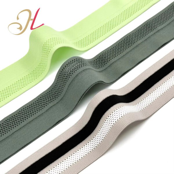 Knitted Mesh Elastic Hole Y-shaped Opening Wrapped Elastic Band for Garment