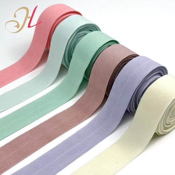 Shantou HuaLiu Factory Custom Width Thickness Underwear Elastic Band Nylon Spandex Fold Over Elastic