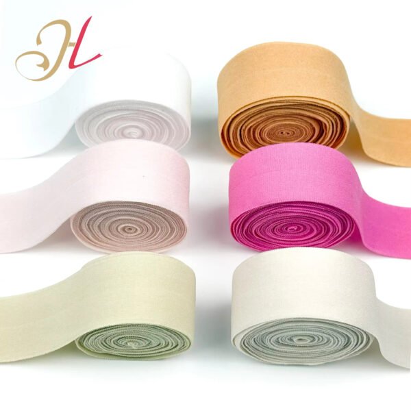 Shantou Elastic Factory Custom 10-55mm Soft Underwear Elastic Band Nylon Spandex Fold Over Elastic