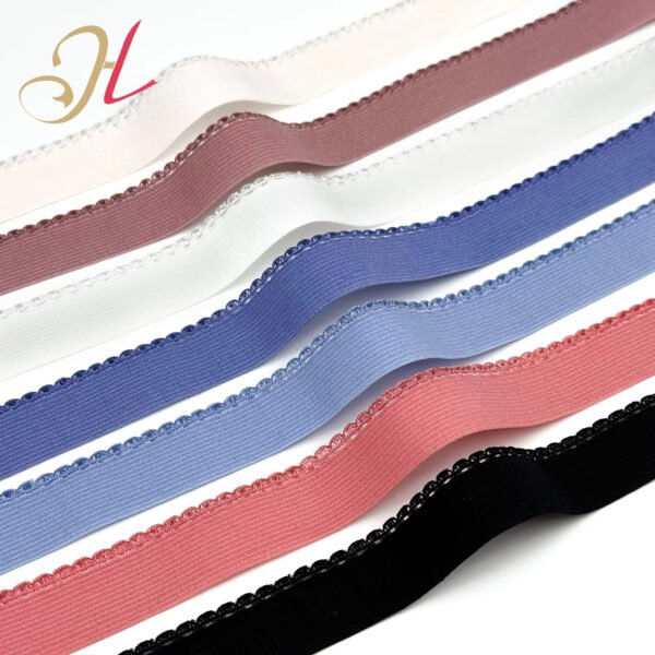 Shantou Elastic Factory Customizes 2.1cm Colored Light Fiber Crescent Lace Elastic Band