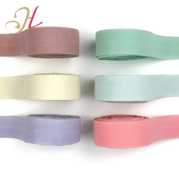 Shantou HuaLiu Factory Custom Width Thickness Underwear Elastic Band Nylon Spandex Fold Over Elastic
