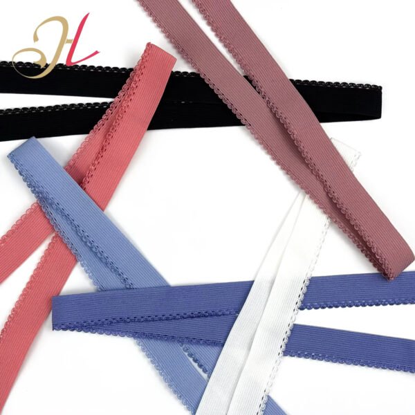 Shantou Elastic Factory Customizes 2.1cm Colored Light Fiber Crescent Lace Elastic Band