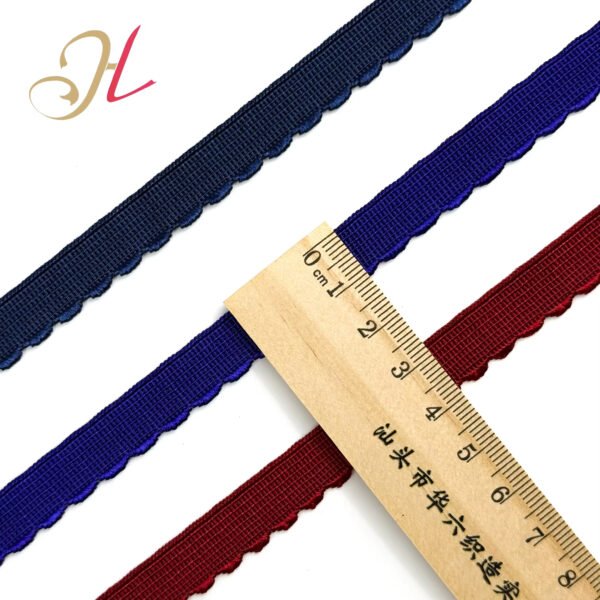 Shantou Elastic Factory Wholesale Customized Color 1.2cm Flat Crescent Polyester Elastic Band