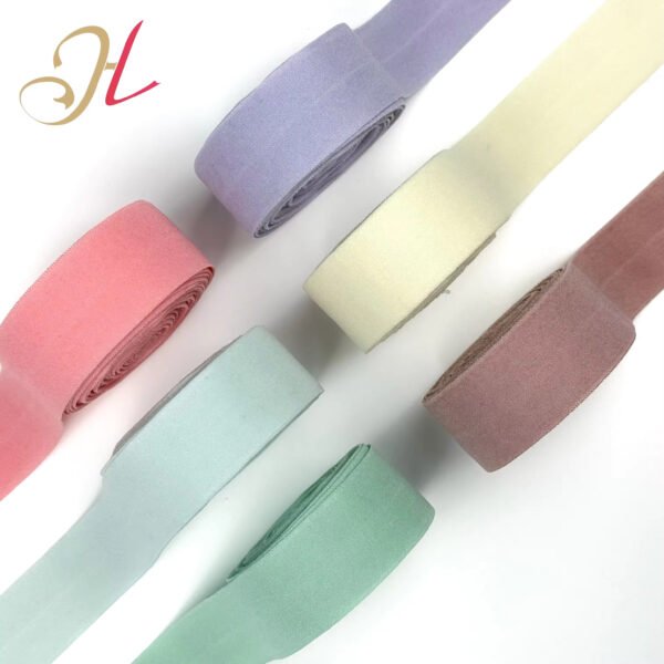 Shantou HuaLiu Factory Custom Width Thickness Underwear Elastic Band Nylon Spandex Fold Over Elastic