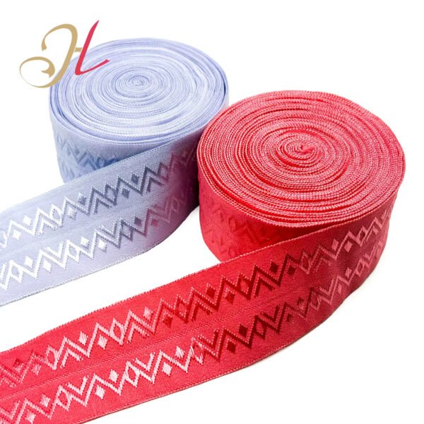 Main-05 Shantou Elastic Manufacturer Customized Hot Sale Fold Over Shoulder Strap Jacquard Fold Over Elastic Band