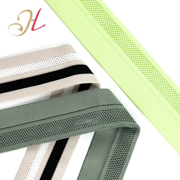 Knitted Mesh Elastic Hole Y-shaped Opening Wrapped Elastic Band for Garment