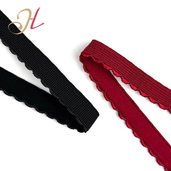 Shantou Elastic Factory Wholesale Customized Color 1.2cm Flat Crescent Polyester Elastic Band