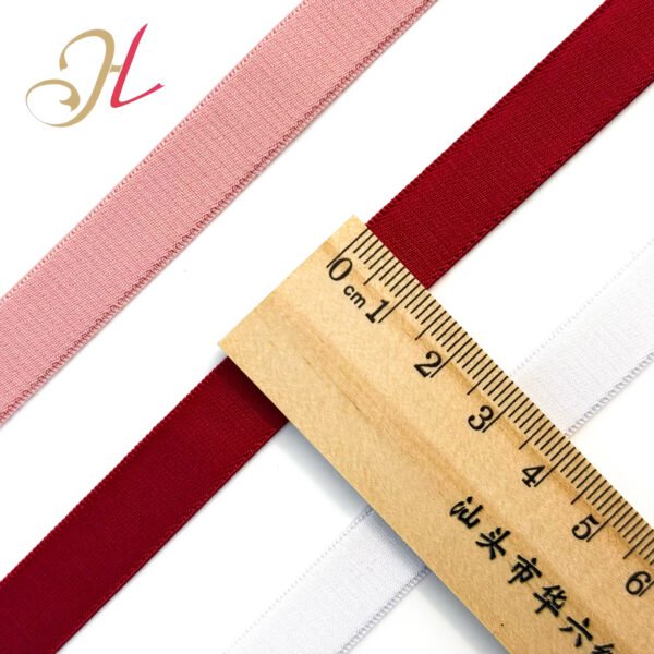 Main-06 HL Wholesale Custom logo Anti-slip Woven Nylon Spandex Satin Elastic Shoulder Strap Band Webbing for Bra