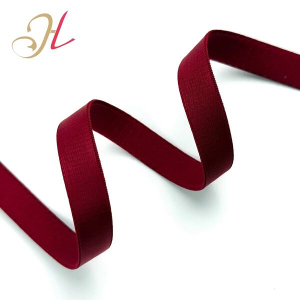 Main-07 HL Wholesale Custom logo Anti-slip Woven Nylon Spandex Satin Elastic Shoulder Strap Band Webbing for Bra